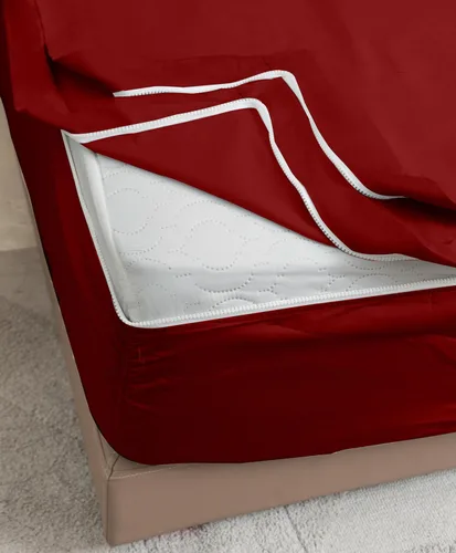 Vista 35 de Twin Zip Sheet 39x75-3 Piece Full Size Zipper Fitted Sheet - 1 Base & 2 Top Sheet - 1200TC 100% Cotton Breathable & Cooling - Fits 15" Deep Pockets