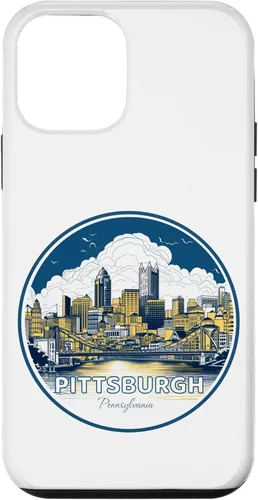 Vista 12 de Carcasa de acero para iPhone 14 Pittsburgh Downtown High Rise Building City Skyline