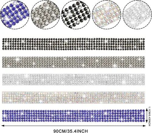 Vista 6 de TOMALL Bling Protector de Puerta de Coche Parachoques Anticolisión Tira Adhesiva de Cristal Antiarañazos Cristales Protector de Parachoques