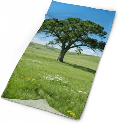 Vista 3 de Polaina para el cuello UPF 50, protección solar Prairie Lone Tree, máscara facial que absorbe la humedad y se seca rápido, sin costuras, polaina