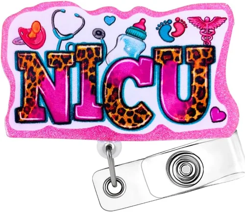 Vista 10 de CNA - Carrete de insignia para asistente de enfermería certificado retráctil con clip de identificación; accesorios CNA con purpurina brillante