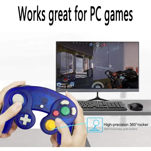 Vista 13 de Reiso Classic NGC Wired USB Controller for Windows PC MAC (Black)