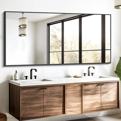 Vista 10 de DESBING 16"x20" Bathroom Mirror for Over Sink, Black Framed Wall Mirror Negro