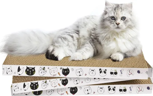 Vista 9 de AccEncyc Almohadillas Rascadoras de Cartón para Gatos Tablero Rascador para Gatos de Interior 16.5x8.3x1 Pulgadas Rascador Corrugado de Doble Cara