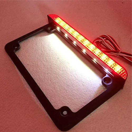 Vista 8 de SMT-Universal compatible con/Suzuki/Yamaha/Kawasaki/Harley Compatible con placa de matrícula LED negra completa de 6 pulgadas Fram Motorcycle