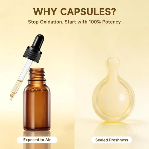 Vista 3 de Venrock Triple Collagen Peptide Cápsulas - Suero antienvejecimiento con acetil hexapéptido-8 Tratamiento reafirmante y antiarrugas para líneas