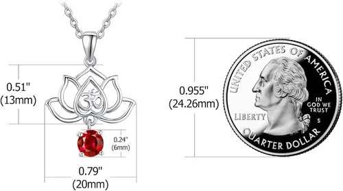 Vista 2 de TANGPOET Chakra Necklace Sterling Silver Lotus Pendant Necklace Healing Crystal Dragonfly Jewelry Birthday Christmas Gifts for Women Mom Daughter