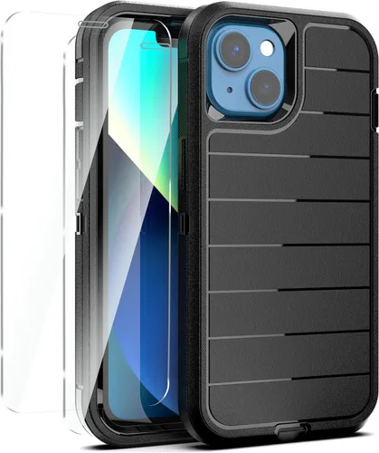 Vista 24 de YmhxcY Funda para iPhone 12/iPhone 12 Pro [2 Protectores de Pantalla de Vidrio Templado] Cubierta Duradera de 3 Capas A Prueba de Caídas/Funda