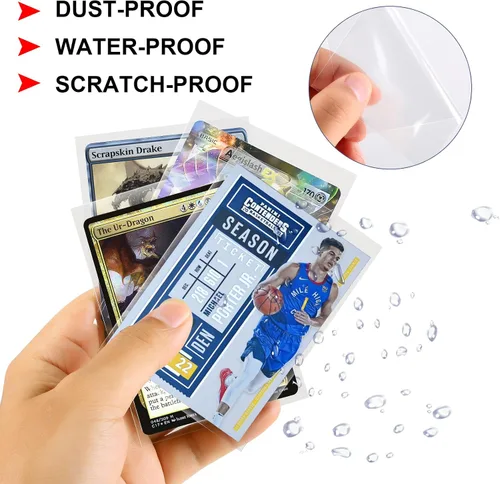 Vista 2 de 1000 fundas transparentes para tarjetas de centavo, fundas protectoras de tarjetas para tarjetas de béisbol, tarjetas de juego y tarjetas