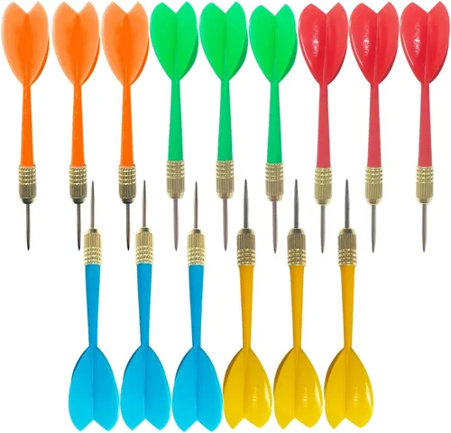 Vista 8 de BBstep - Dardos de punta de acero coloridos, 15 unidades, 0.21 oz, colores surtidos.