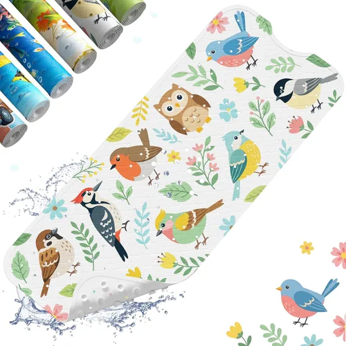Vista 28 de XIYUNTE Alfombra de Baño para Bebé para Bañera Antideslizante Alfombra de Baño para Niños - 40''x16'' Extra Larga Alfombra de Bañera para Bebé