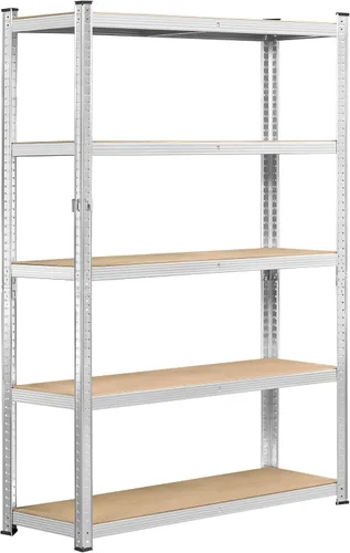 Vista 17 de Topeakmart Estantes utilitarios de 5 niveles, estantes de almacenamiento de metal, estanterías ajustables, montaje sin tornillos, estantes de Negro