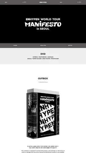 Vista 2 de ENHYPEN - ENHYPEN World Tour [Manifiesto] en Seúl DVD + beneficio de preventa