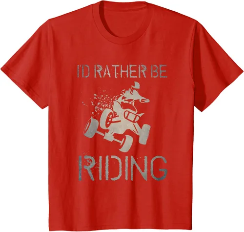Vista 3 de Camiseta gráfica I'd Rather Be Riding ATV Quad Racing Rider de 4 ruedas, Negro