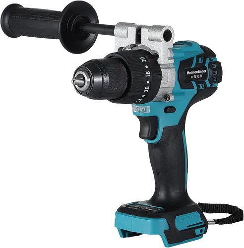 Vista 8 de Taladro inalámbrico de 354 en libras para batería Makita de 18 V, portabrocas sin llave de 3/8 pulgadas, 21+1 ajustes de par, 1980 RPM, luz LED