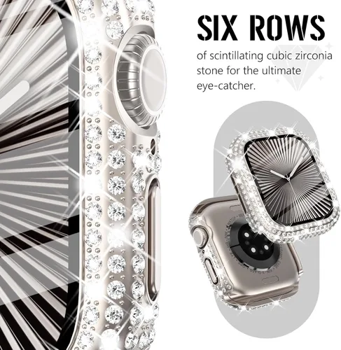 Vista 60 de Surace Bling - Carcasa con protector de pantalla para Apple Watch Series 3, 2, 1 de 1.496 pulgadas