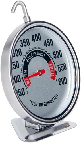 Vista 4 de Extra grande termómetro de horno de 3" con dial de fácil lectura Medidor de temperatura preciso de 150-600°F para cocina, horneado, parrilla