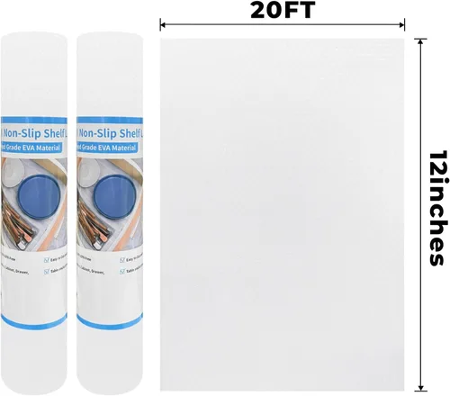 Vista 6 de Revestimiento de gabinete impermeable de 12 pulgadas x 20 pies x 2 rollos no adhesivo duradero fuerte forro lavable cajón refrigerador fácil
