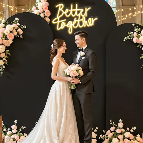 Vista 8 de Letrero de neón con texto en inglés "Better Togethers", decoración de pared para boda, dormitorio, Navidad, día de San Valentín, regalo