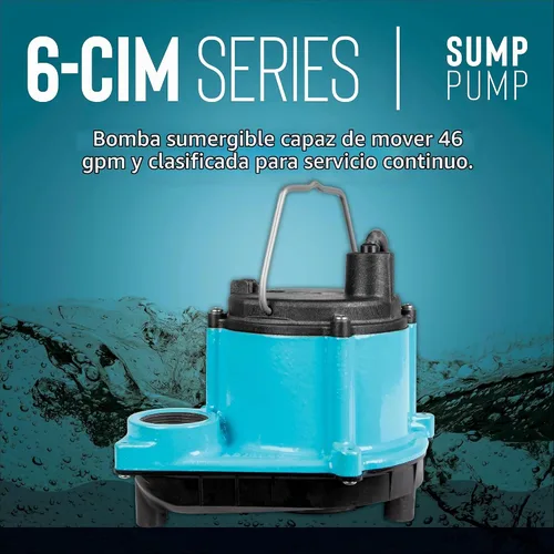 Vista 6 de Little Giant 6-CIM-R 115V, 1/3 HP Bomba manual de sumidero/utilidad, cable