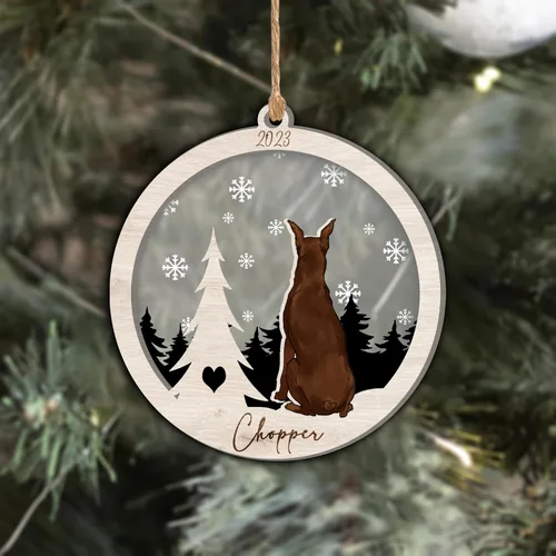 Vista 317 de Nazenti Adorno de Navidad conmemorativo personalizado, regalo personalizado de recuerdo de perro, condolencias por pérdida de mascotas, sabueso