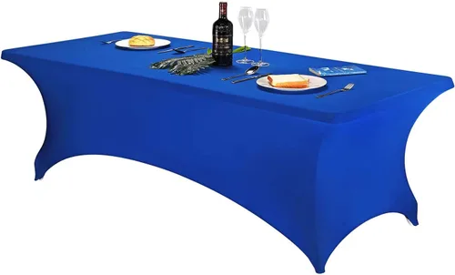 Vista 158 de FORLIFE - Funda de mesa de elastano, mantel ajustado de 4 pies para mesas rectangulares, funda elástica para patio, universal para bodas, banquetes