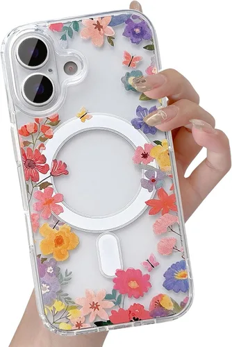 Vista 71 de UEEBAI - Funda magnética para iPhone 11, diseño de lazo, compatible con MagSafe, funda transparente delgada inalámbrica, antiamarilleo, a prueba