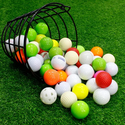 Vista 3 de KOFULL Cesta metálica para pelotas de golf con asa, capacidad para 50 pelotas