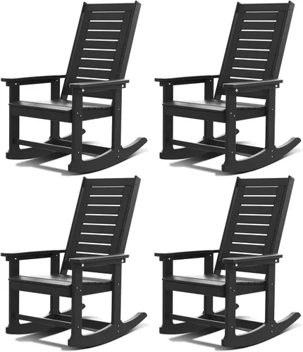 Vista 36 de GREENVINES Oversized Outdoor Rocking Chair, HDPE Rocker, Aqua