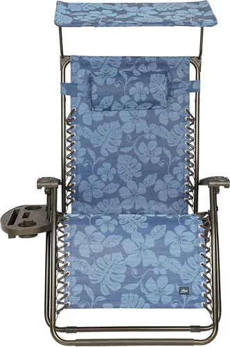 Vista 3 de Bliss Hammocks Silla de salón XL Zero Gravity, flor azul, 30 pulgadas de Azul Flores
