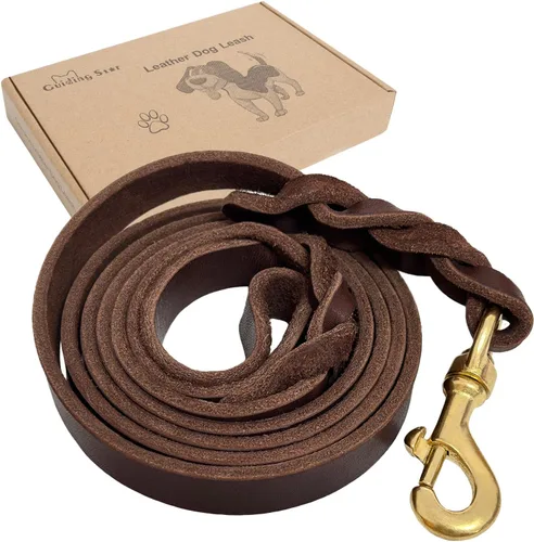 Vista 10 de Guiding Star Correa de cuero para perro de 6 pies, correas para perros grandes, resistente, suave, trenzada, hecha a mano, correa de entrenamiento