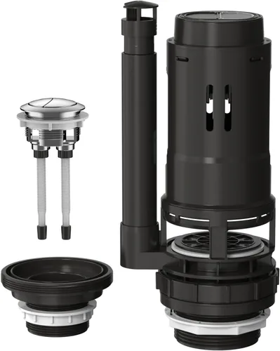 Vista 12 de R&T Válvula de descarga doble de 2 pulgadas con botón superior Kit de reparación de inodoro Tanque interior Kit de repuesto de válvula de descarga