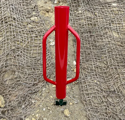 Vista 4 de Sandbaggy Varilla manual de 15.5 libras Rojo Poste T y U Post Driver Pounder 30% más pesado que la competencia Se adapta a postes de hasta