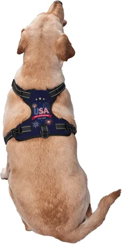Vista 7 de 250th USA Anniversary Reflective Dog Harness No Pull Soft Vest Harness for Small Medium Large Dog Puppy Pets (Small Size)