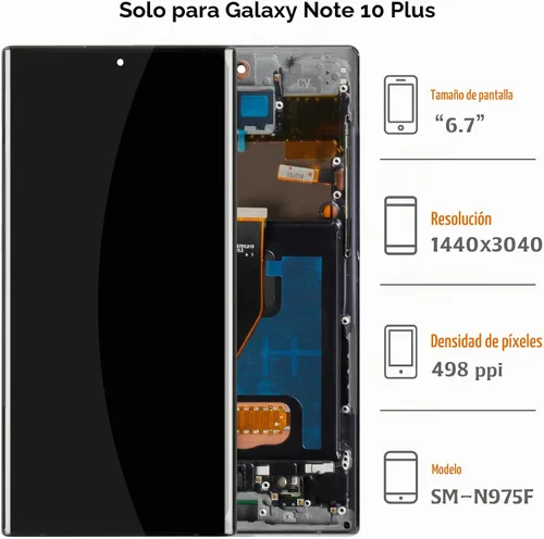 Vista 2 de InCell Note 10 Plus pantalla cd (sin función de huellas dactilares) Reemplazo de pantalla para Samsung Galaxy Note 10 Plus con Aura Black Frame