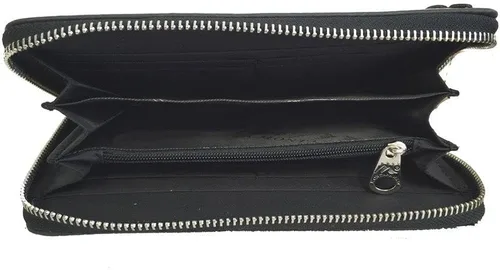 Vista 5 de Montana West Cartera de muñeca para mujer 2 en 1 de piel auténtica con cierre de cremallera
