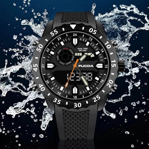 Vista 5 de CakCity Reloj deportivo digital para hombre, esfera grande, 5 ATM, impermeable, para deportes al aire libre, relojes militares para hombre, doble