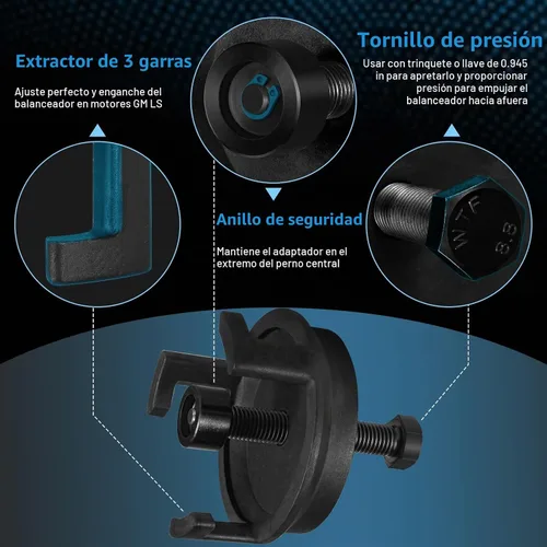 Vista 6 de Para GM LS Extractor de Equilibrador Armónico 25264 Extractor de Polea de Manivela para Chrysler Jeep Dodge, Extractor de Amortiguador Armónico