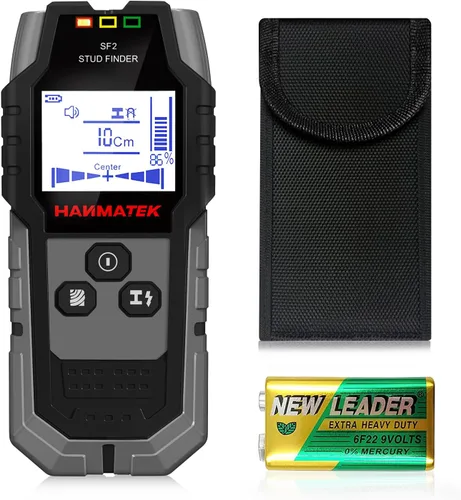 Vista 9 de HANMATEK Detector de Pernos de Pared con Sensor Inteligente Pro, Alarma de Audio y Pantalla LCD HD, Herramienta de Detector de Pernos 5 en 1