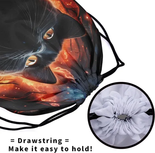 Vista 159 de Bolsa de agarre de gimnasia de piel de animal, bolsa de gimnasia con cordón ajustable, bolsa de cuerda para fauna silvestre, Mariposas Galaxy