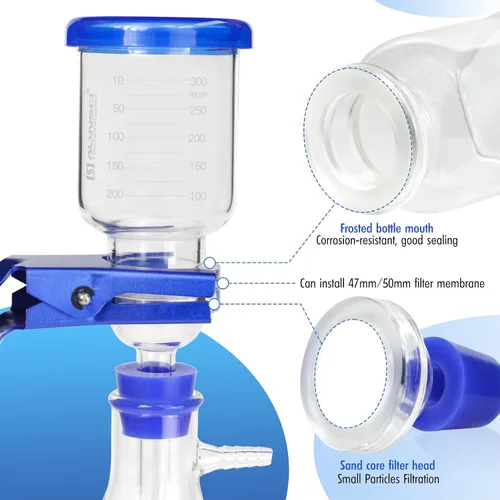 Vista 2 de Mecanismo de Laboratorio para Filtración al Vacío y Destilación, Kit de Filtro de Ensamblaje de Filtración al Vacío de Vidrio Borosilicato con Termo