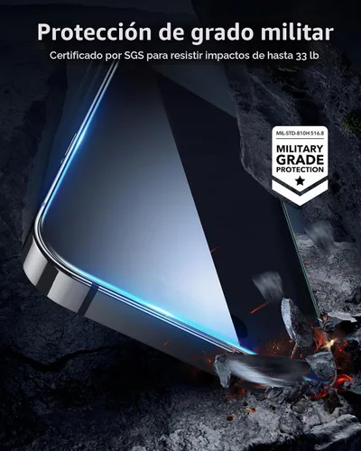 Vista 6 de ESR Paquete de 3 para iPhone 14 Pro Protector de Pantalla de Privacidad, Protector de Pantalla de Privacidad de Vidrio Templado Anti-espía