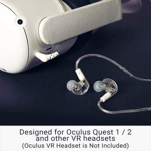 Vista 9 de MEE audio Auriculares intrauditivos M6 VR para juegos con cable corto para Oculus Quest 2 y otros auriculares VR + cable de micrófono para PS5