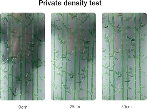 Vista 5 de Lámina de vidrio de leche estática de bambú 3D, translúcida, protección de privacidad, calcomanías de vidrio, lámina de decoración autoadhesiva