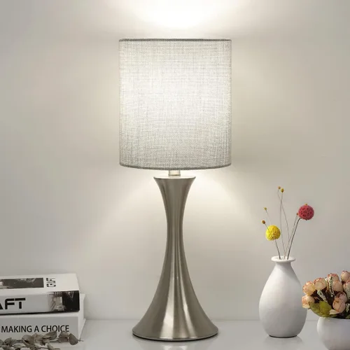 Vista 16 de Lámpara táctil para dormitorio, lámpara de mesa dorada regulable en 3 vías con pantalla estrellada negra, lámpara decorativa de mesita de noche Base