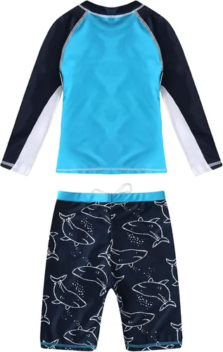 Vista 2 de Hansber Traje de baño de 2 piezas de protección solar UV para niños, 2 piezas