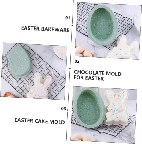 Vista 9 de Zerodeko Molde de silicona para pastel de silicona, molde de chocolate, molde seguro para microondas, molde de conejo, molde de vela de silicona