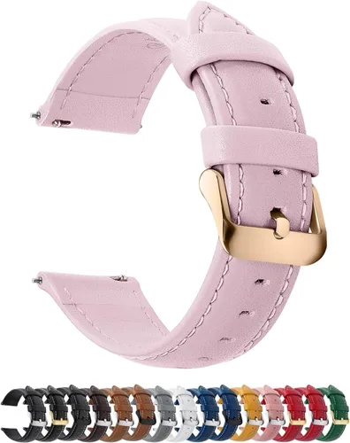 Vista 17 de Fullmosa Correa de reloj de piel de liberación rápida para hombres y mujeres, correas de repuesto de ancho 0.472 in, 0.551 in, 0.630 in, 0.709 in