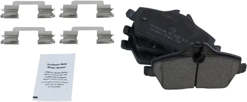 Vista 4 de TRQ Kit de pastillas de freno delanteras y traseras y rotores Kit de productos químicos de freno, pastillas de freno de cerámica compatible con Mini
