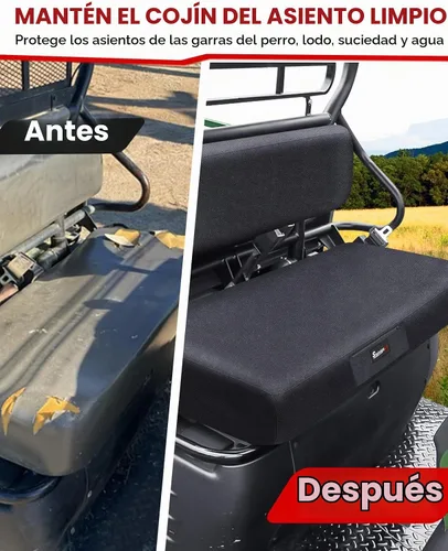 Vista 4 de StarknightMT Funda de Asiento de Banco Mule Compatible con Kawasaki Mule 600/610 2005-2016 y Mule SX 2017-2023, Accesorio Funda de Asiento UTV Negro